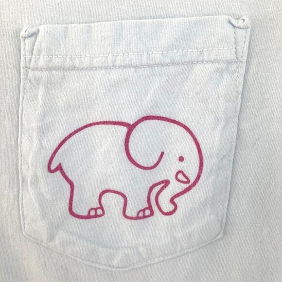 Ivory Ella Baby Blue & Pink Elephant Hamsa Evil Eye Design Pocketed T-Shirt S - Picture 4 of 5